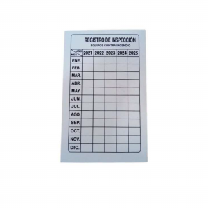 Tarjeta de inspección de extintores